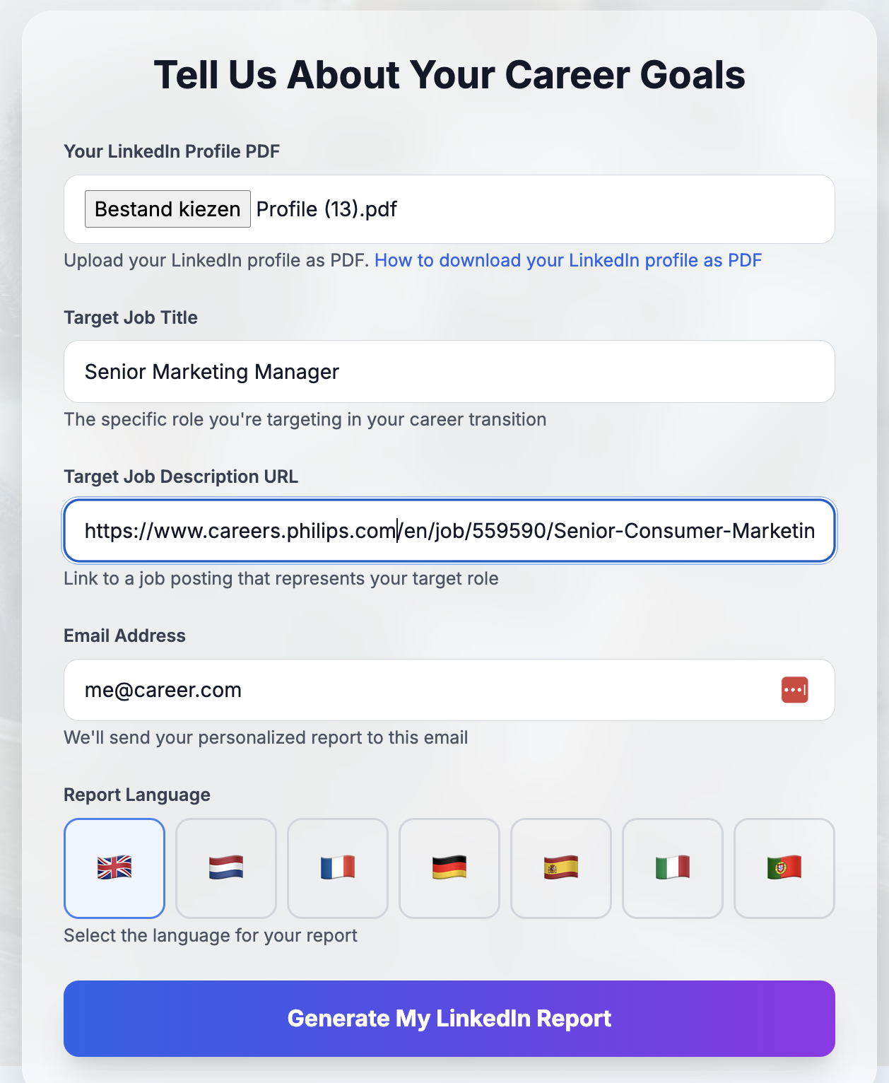 Report preview placeholder